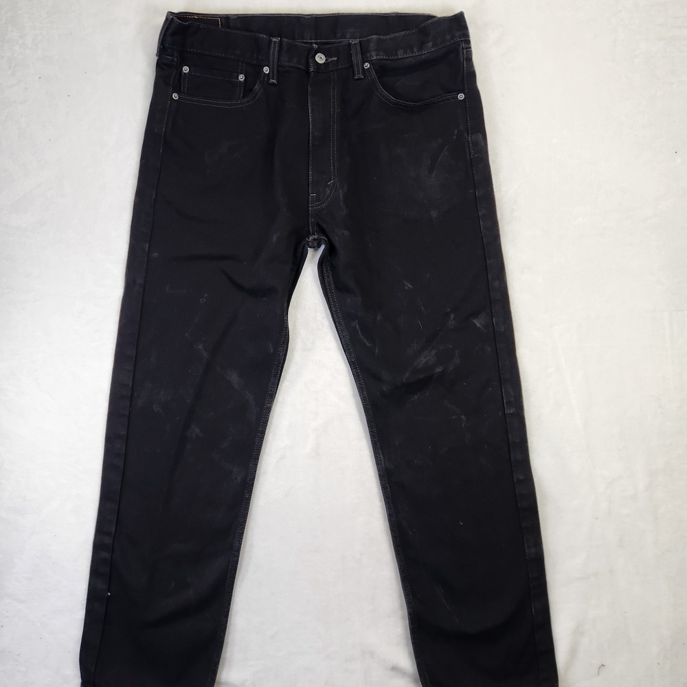 Levis 505 Regular Fit Mens Black Straight Leg Denim Jeans W38 L32‎ 00505-0260